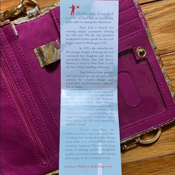 Gold Floral Hobo Wristlet/Wallet - Picture 7 of 8